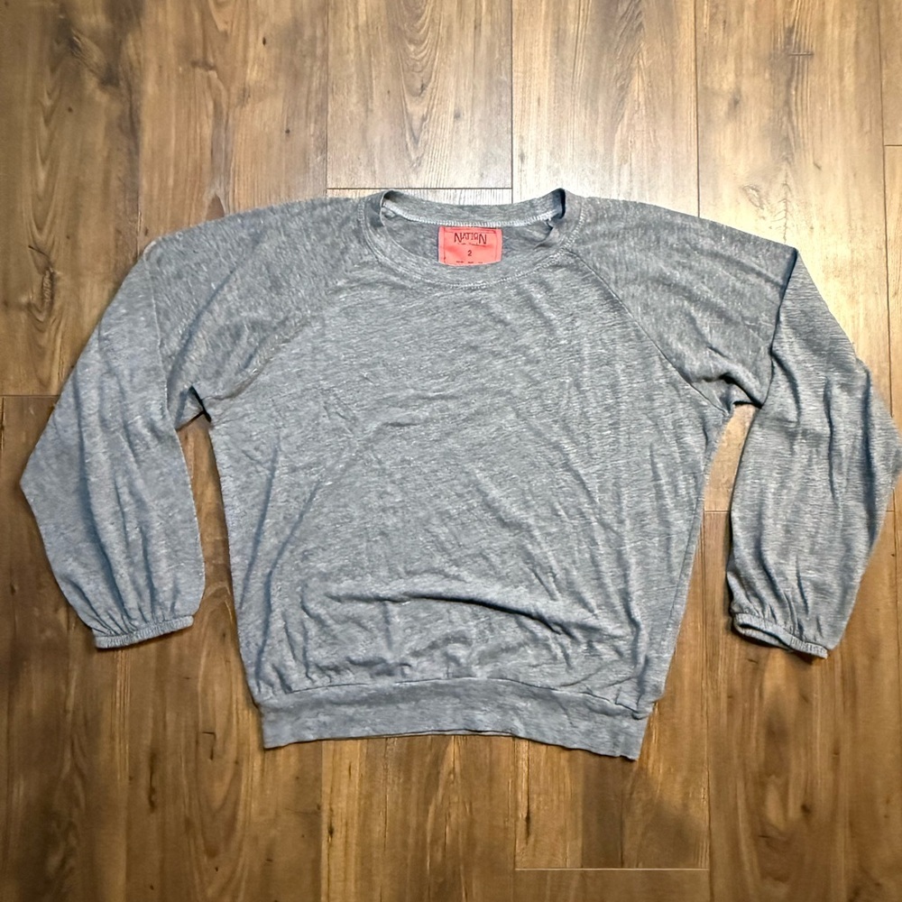 Nation Ltd. by Jen Menchaca Women’s Raglan Long Sleeve Top, Gray Size 2